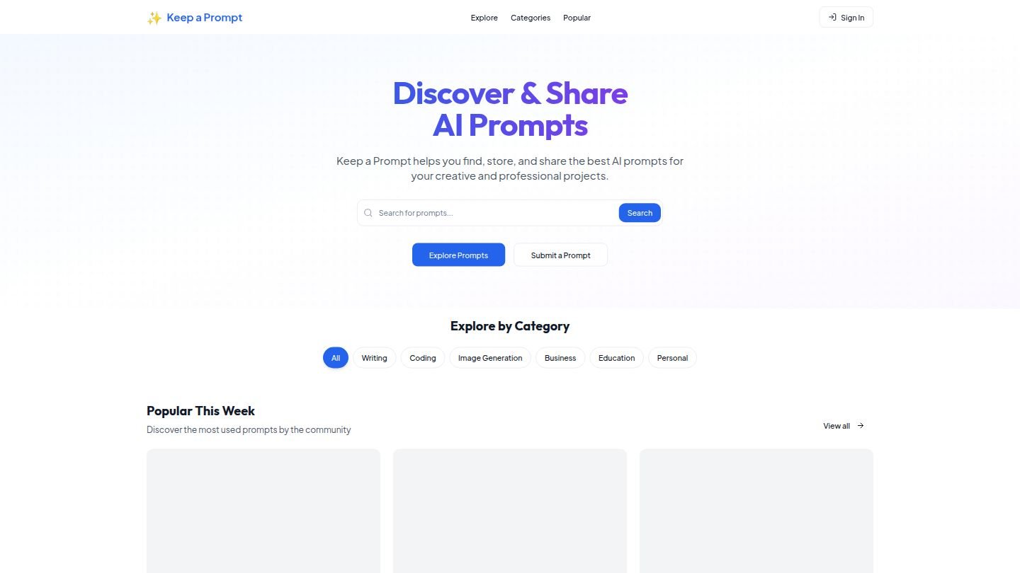 Screenshot of Keep a Prompt