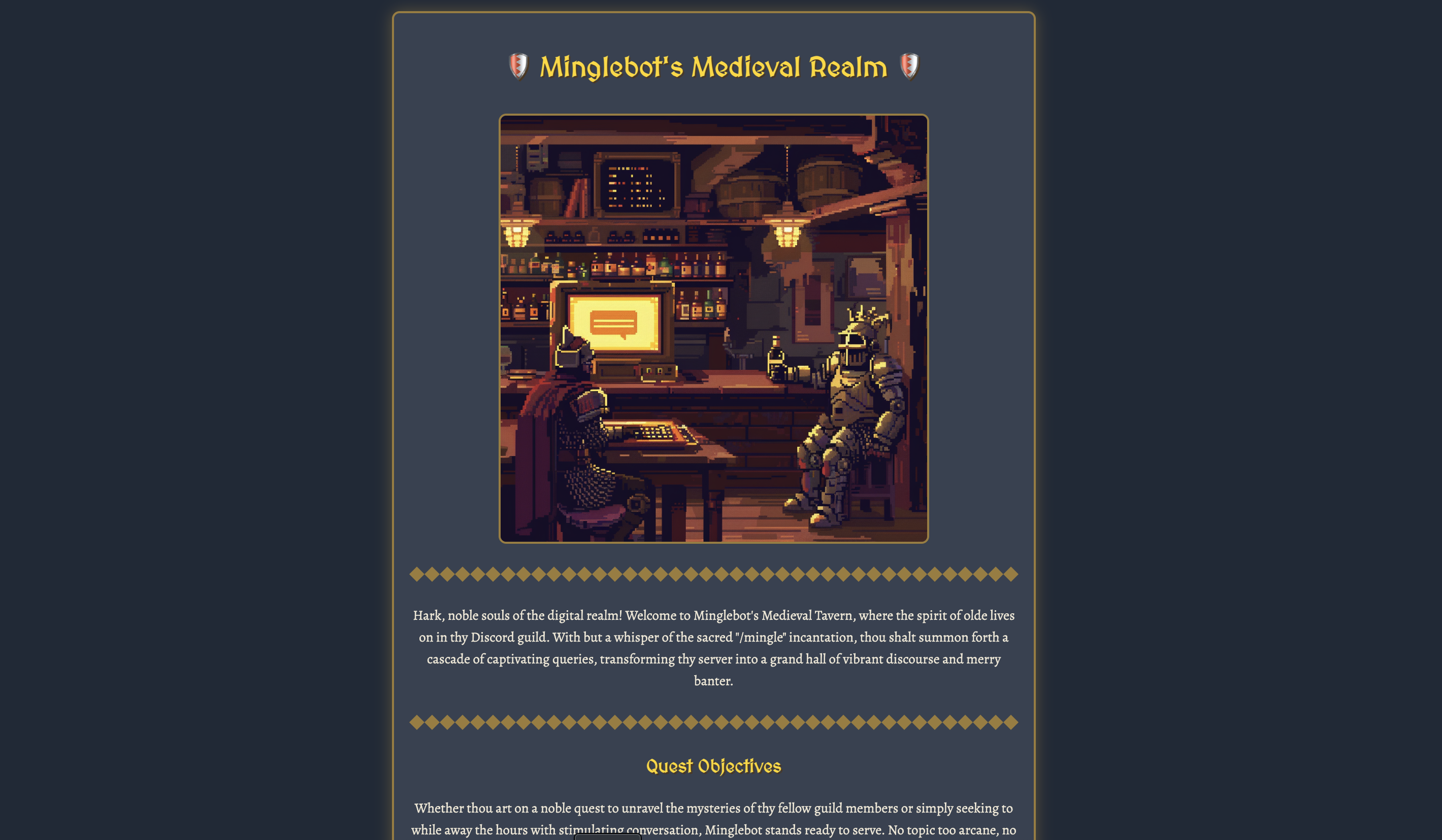 Screenshot of MingleBot